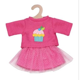 Donker roze jurk met cupcake