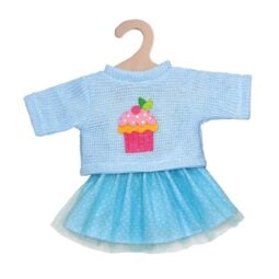 Blauwe jurk met cupcake